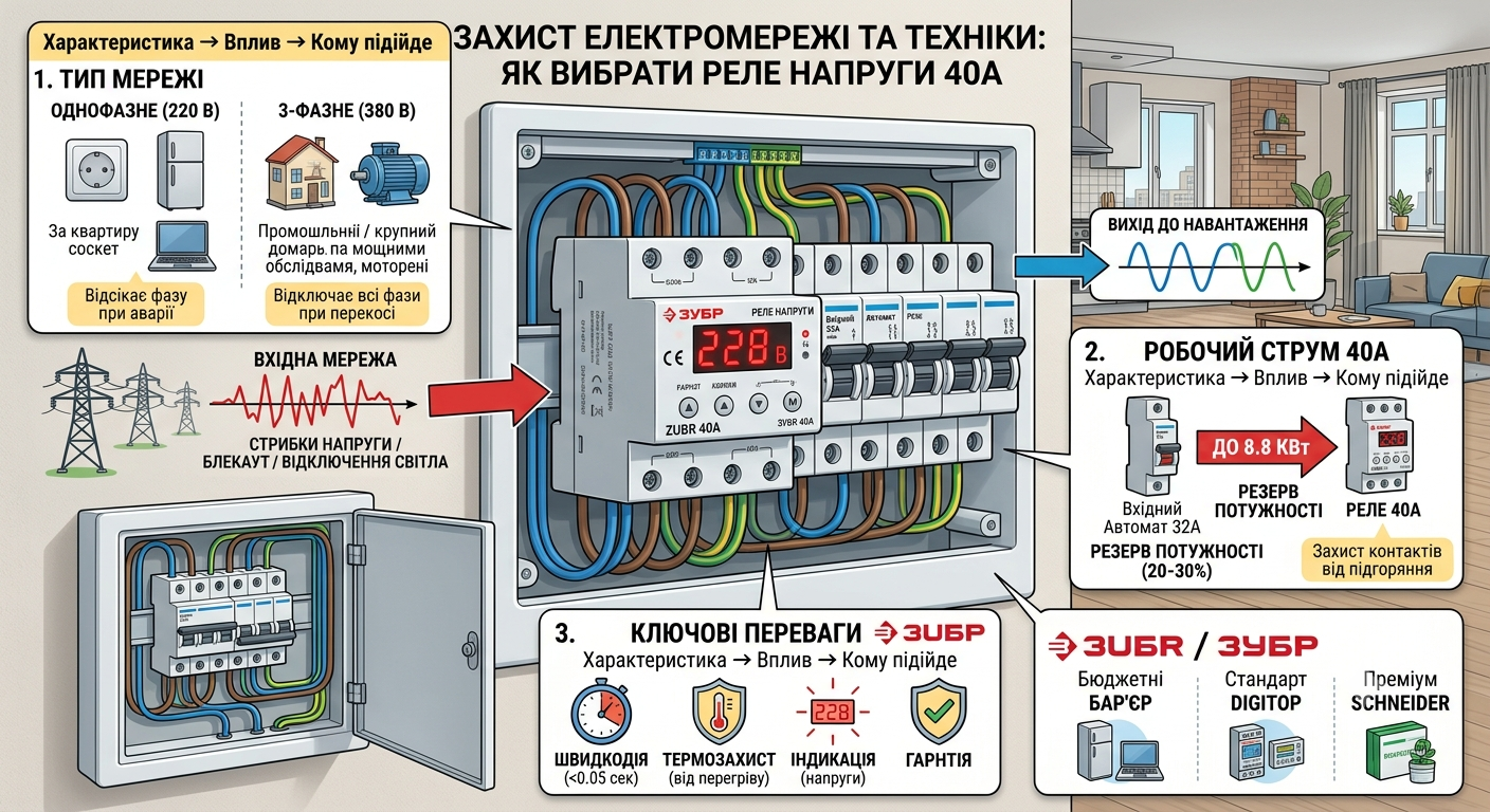 купити реле напруги на 40 ампери на Карат ЛТД